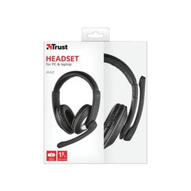 Auricular trust reno headset para pc y laptop longitud cable 1,8 m con microfono conexion jack 3.5 mm color