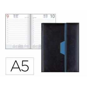 Agenda anillas liderpapel nero 15x21 cm 2022 dia pagina color negro/azul papel 70 gr