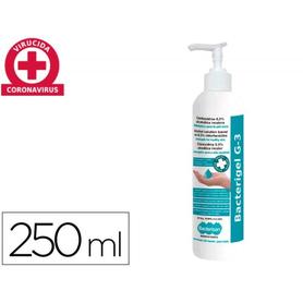 Gel hidroalcoholico antiseptico bacterigel g3 para manos limpia y desinfectasin aclarado dosificador 250ml