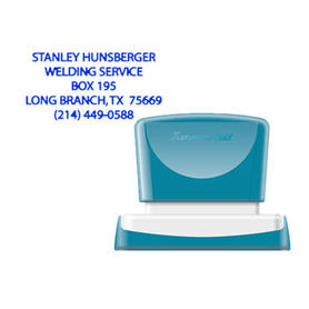Sello xstamper quix personalizable color azul medidas 24x49 mm q-12