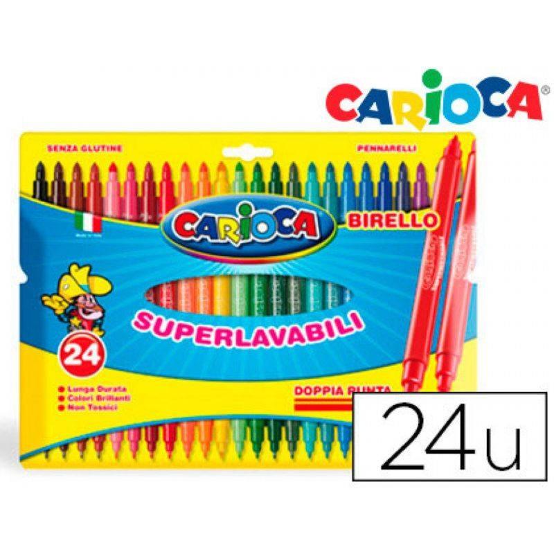 Rotulador SuperLavable Caja 24 colores Birello Carioca - Rotuladores para  el Colegio - Goya Virtual