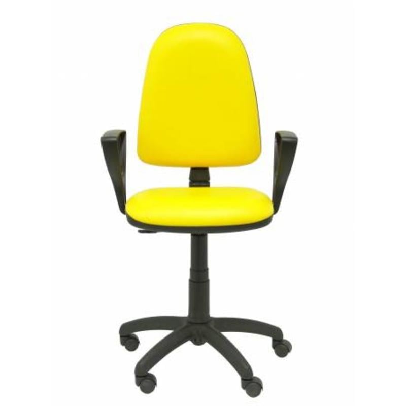 Silla Ayna similpiel amarillo con brazos