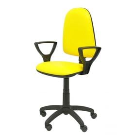 Silla Ayna similpiel amarillo con brazos