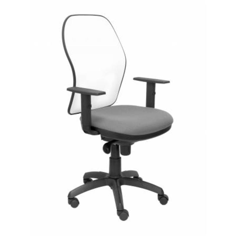 Silla  Jorquera malla blanca asiento gris claro