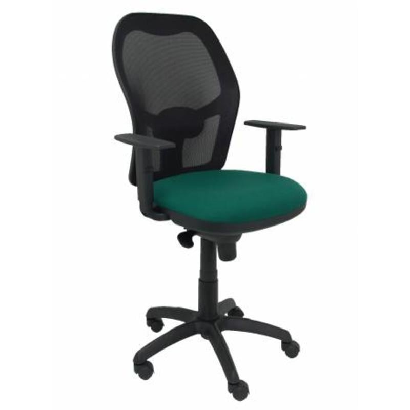 Silla Jorquera malla negra asiento bali verde