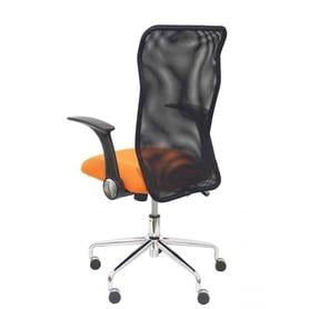 Silla Minaya respaldo malla negro asiento bali naranja