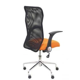 Silla Minaya respaldo malla negro asiento bali naranja