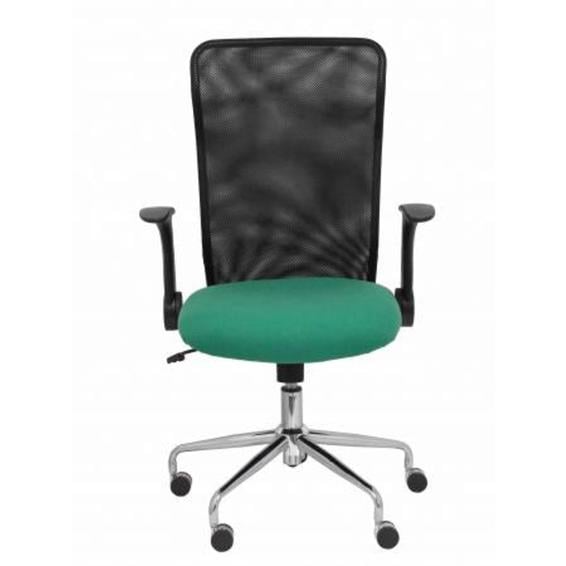 Silla Minaya respaldo malla negro asiento bali verde