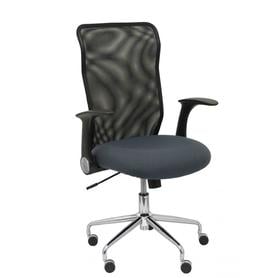 Silla Minaya respaldo malla negro asiento bali gris oscuro