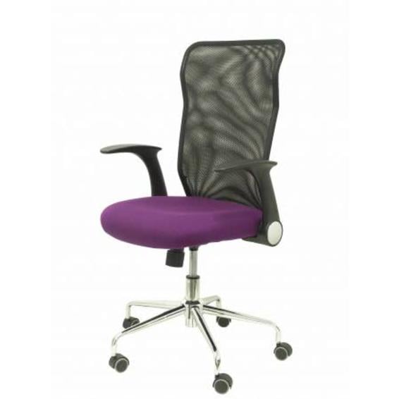 Silla Minaya respaldo malla negro asiento bali morado