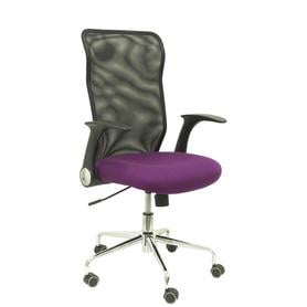 Silla Minaya respaldo malla negro asiento bali morado