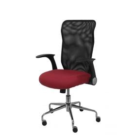 Silla Minaya respaldo malla negro asiento bali granate