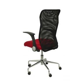 Silla Minaya respaldo malla negro asiento 3D rojo