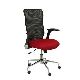 Silla Minaya respaldo malla negro asiento 3D rojo