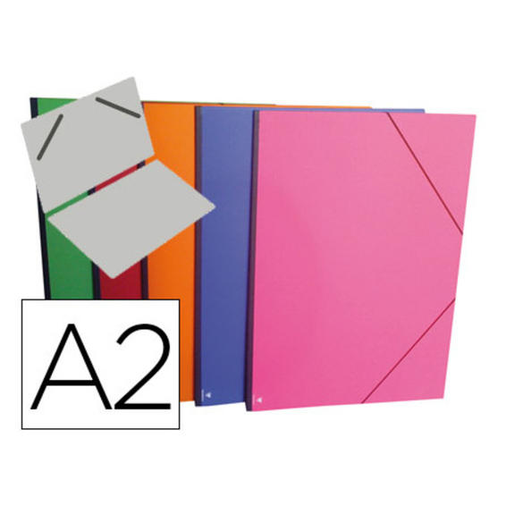 Carpeta planos clairefontaine din a2 con gomas carton gofrado colores surtidos