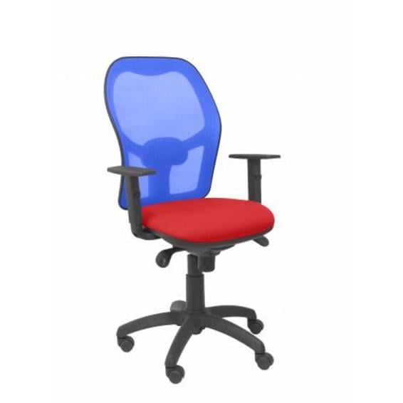 Silla Jorquera malla azul asiento bali rojo