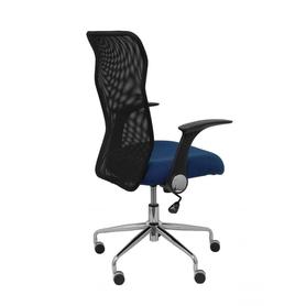 Silla Minaya respaldo malla negro asiento bali azul marino