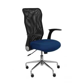 Silla Minaya respaldo malla negro asiento bali azul marino