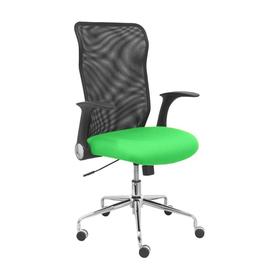 Silla Minaya respaldo malla negro asiento bali verde pistacho