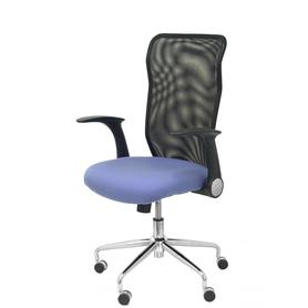 Silla Minaya respaldo malla negro asiento bali azul claro