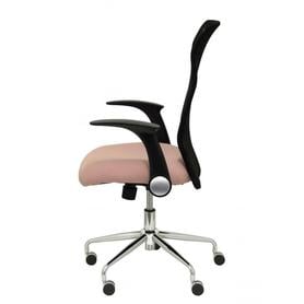 Silla Minaya respaldo malla negro asiento bali rosa pálido