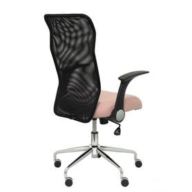 Silla Minaya respaldo malla negro asiento bali rosa pálido