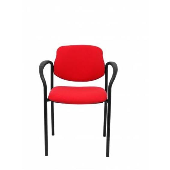 Silla fija Villalgordo bali rojo chasis negro con brazos