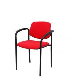 Silla fija Villalgordo bali rojo chasis negro con brazos