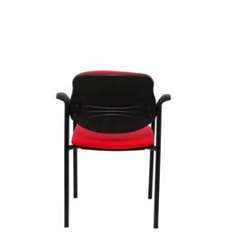 Silla fija Villalgordo bali rojo chasis negro con brazos