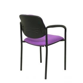 Silla fija Villalgordo bali lila chasis negro con brazos