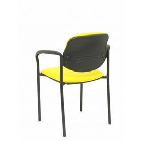 Silla fija Villalgordo bali amarillo chasis negro con brazos