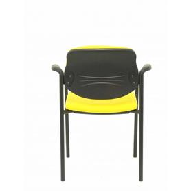 Silla fija Villalgordo bali amarillo chasis negro con brazos