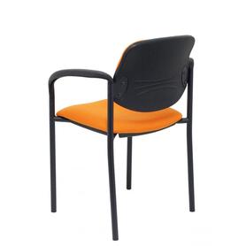 Silla fija Villalgordo bali naranja chasis negro con brazos