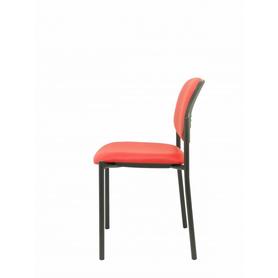 Silla fija Villalgordo similpiel rojo chasis negro