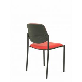 Silla fija Villalgordo similpiel rojo chasis negro