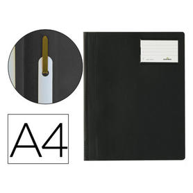 Carpeta duraplus din a4 con fastener y ventanilla para tarjeta color negro durable