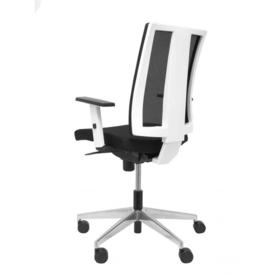 Silla Cózar blanca con respaldo malla asiento bali negro