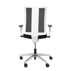 Silla Cózar blanca con respaldo malla asiento bali negro