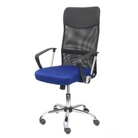 Silla Gontar respaldo malla negro asiento azul