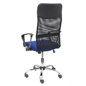 Silla Gontar respaldo malla negro asiento azul