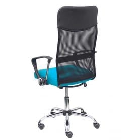 Silla Gontar respaldo malla negro asiento turquesa