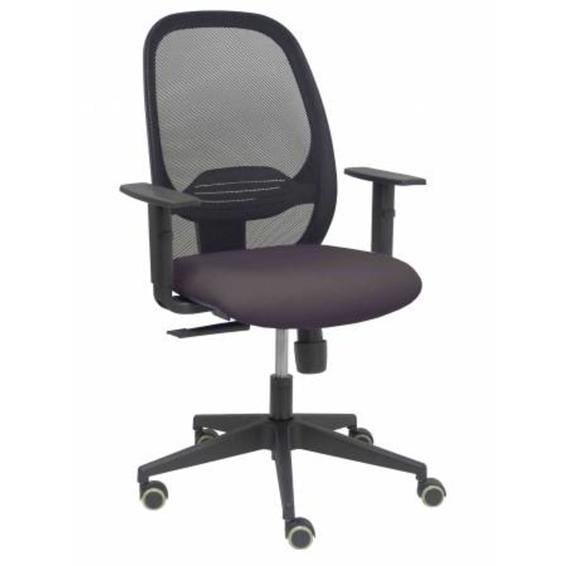 Silla Cilanco negra malla negra asiento bali gris oscuro brazo regulable