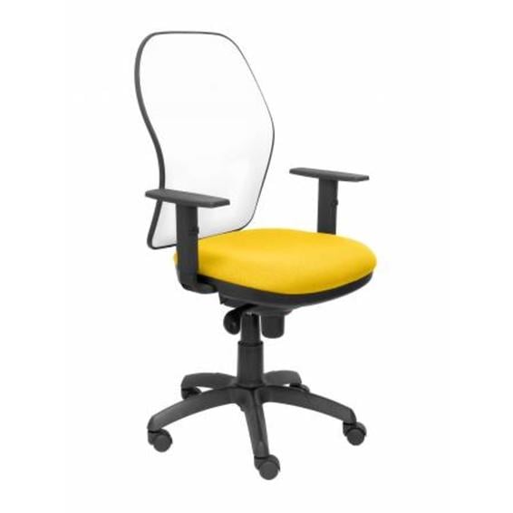 Silla Jorquera malla blanca asiento bali amarillo