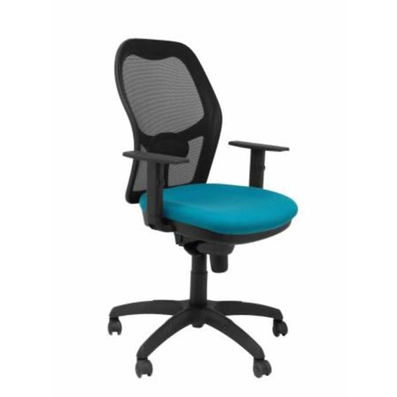 Silla Jorquera malla negra asiento bali verde