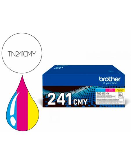 Toner brother tn241cmy hl3140 / 3170 / 3150 / dcp9020 / mfc9140 / 9330 / 9340 cian magenta yellow 1500 paginas