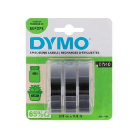 Cinta dymo 3d 9mm x 3mt para rotuladora omega/junior color negro blister 3 unidades