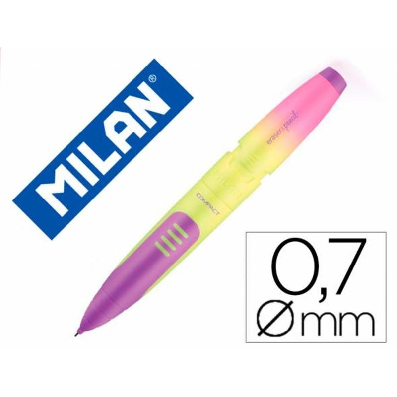 Milan Compact Sunset Caja de 20 Portaminas con Goma 0.7mm Colores Surtidos