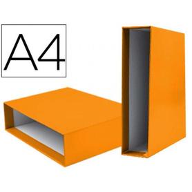 Caja archivador liderpapel de palanca carton din-a4 documenta lomo 82mm color naranja