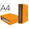 Caja archivador liderpapel de palanca carton din-a4 documenta lomo 75mm color naranja - CZ28