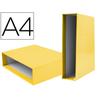Caja archivador liderpapel de palanca carton din-a4 documenta lomo 75mm color amarillo - CZ26